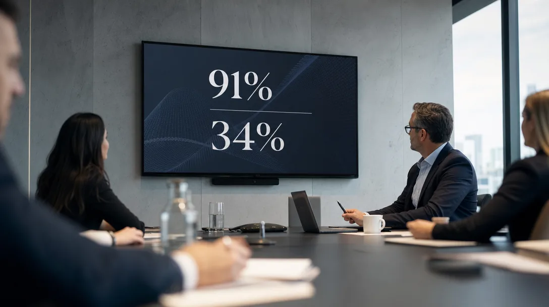 91% of Firms Use AI. Only 34% Feel It. Here's the Gap.